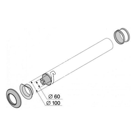 Купить PROTHERM Соосная труба DN 60/100 мм - 0.2м T1D-200